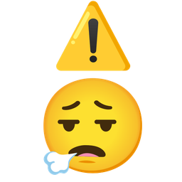 face exhaling and warning