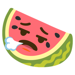 face exhaling and watermelon