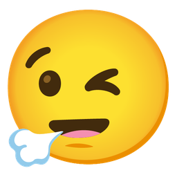 Face exhaling and Winking face