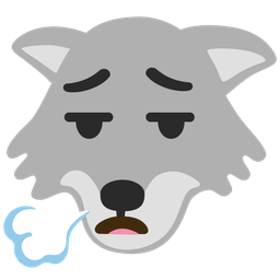 face exhaling and wolf