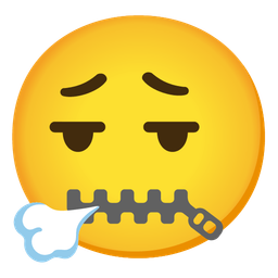 face exhaling and zipper-mouth face