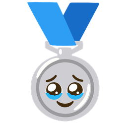 Face holding back tears and 2nd place medal