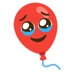 face holding back tears and balloon