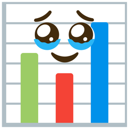 Face holding back tears and Bar chart