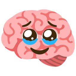 Face holding back tears and Brain