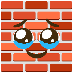 Face holding back tears and Brick