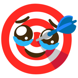 Face holding back tears and Bullseye