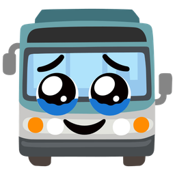 Face holding back tears and Bus
