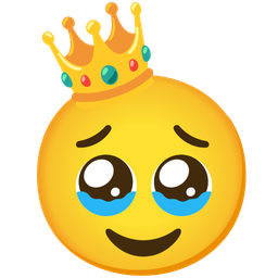 Face holding back tears and Crown