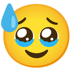 Face holding back tears and Downcast face with sweat