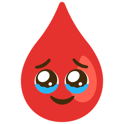 Face holding back tears and Drop of blood