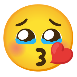 Face holding back tears and Face blowing a kiss