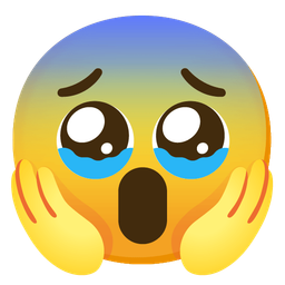 Face holding back tears and Face screaming in fear