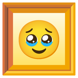 Face holding back tears and Framed picture