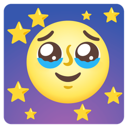 Face holding back tears and Full moon face