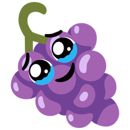 Face holding back tears and Grapes