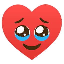 Face holding back tears and Heart suit