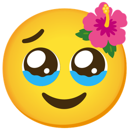 Face holding back tears and Hibiscus