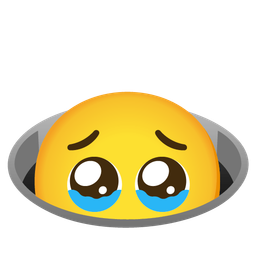 Face holding back tears and Hole