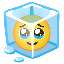 Face holding back tears and Ice