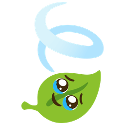 Face holding back tears and Leaf fluttering in wind