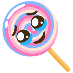 Face holding back tears and Lollipop