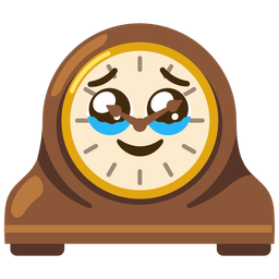 Face holding back tears and Mantelpiece clock