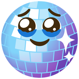 Face holding back tears and Mirror ball