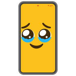 Face holding back tears and Mobile phone