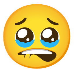 Face holding back tears and Mouth