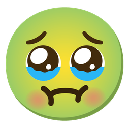 Face holding back tears and Nauseated face