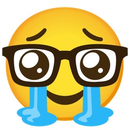 Face holding back tears and Nerd face