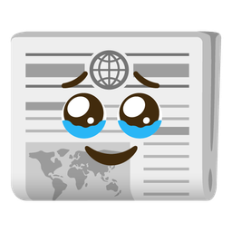 Face holding back tears and Newspaper