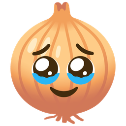 Face holding back tears and Onion