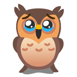 Face holding back tears and Owl