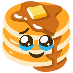 face holding back tears and pancakes