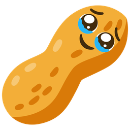 Face holding back tears and Peanuts