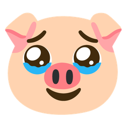 Face holding back tears and Pig face