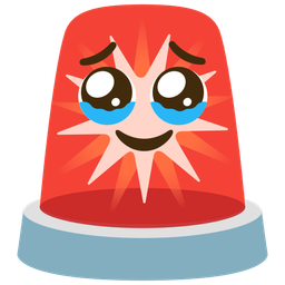 Face holding back tears and Police car light