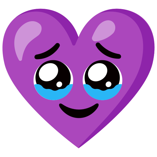 Face holding back tears and Purple heart
