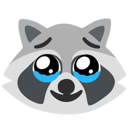 Face holding back tears and Raccoon