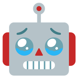 Face holding back tears and Robot