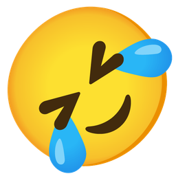 Face holding back tears and Rolling on the floor laughing