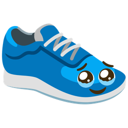 Face holding back tears and Running shoe