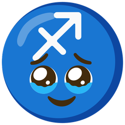 Face holding back tears and Sagittarius