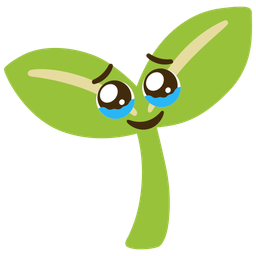 face holding back tears and seedling