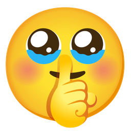 Face holding back tears and Shushing face