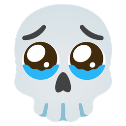 Face holding back tears and Skull