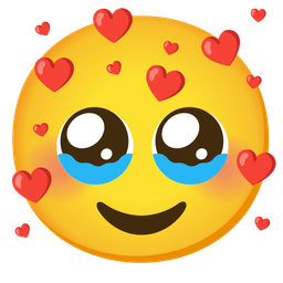 Face holding back tears and Smiling face with hearts