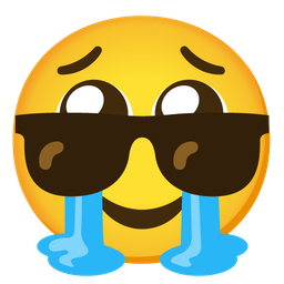 Face holding back tears and Smiling face with sunglasses